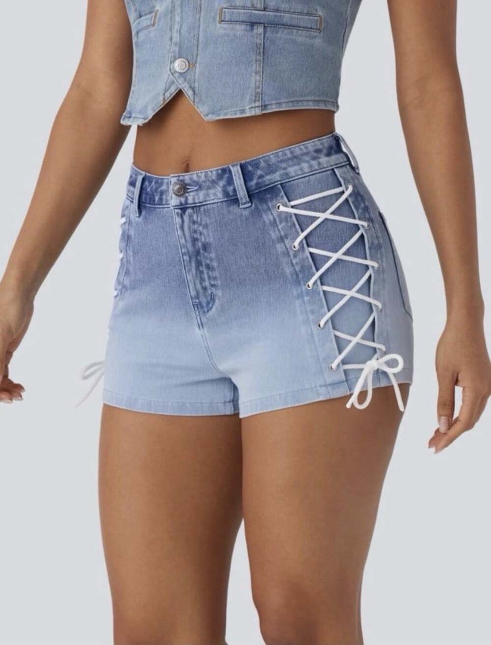 Halara Women's Denim Shorts Soft Flex Lightweight Breathable Size S NWT